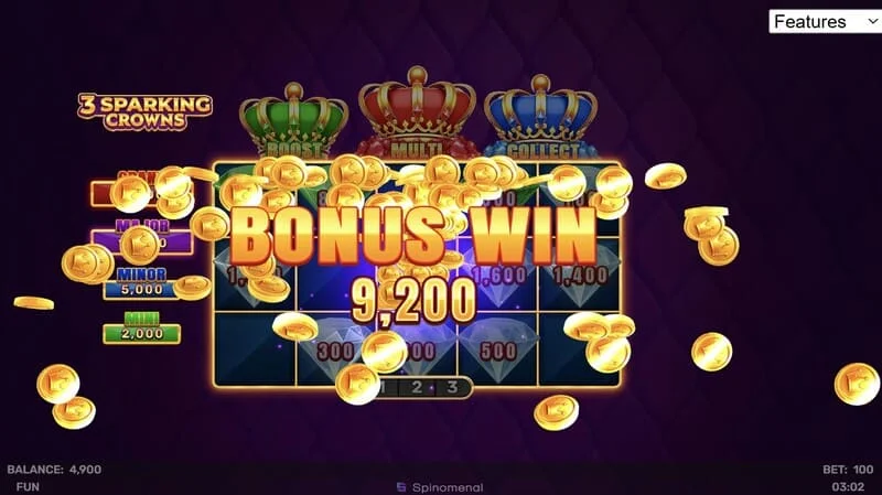 3 Sparking Crowns ganho de bônus